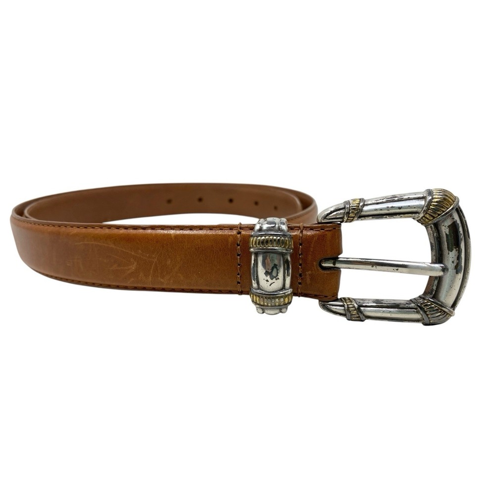 Fossil Womens Tan Genuine Leather Size Large Western Style Belt Casual Outdoor